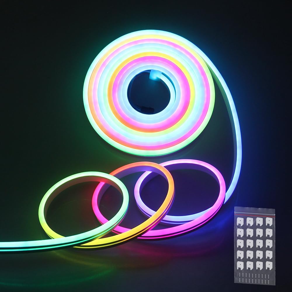 08mm 17mm Flexible Silicon WS2811 dot less silicone flex RGB addressable Neon led Tube 12v - 5 Meter