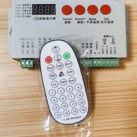 customized led controller K1000C with RF remote WS2812B,WS2811,APA102,T1000S WS2813 LED 2048 Pixels Program Controller DC5-24V