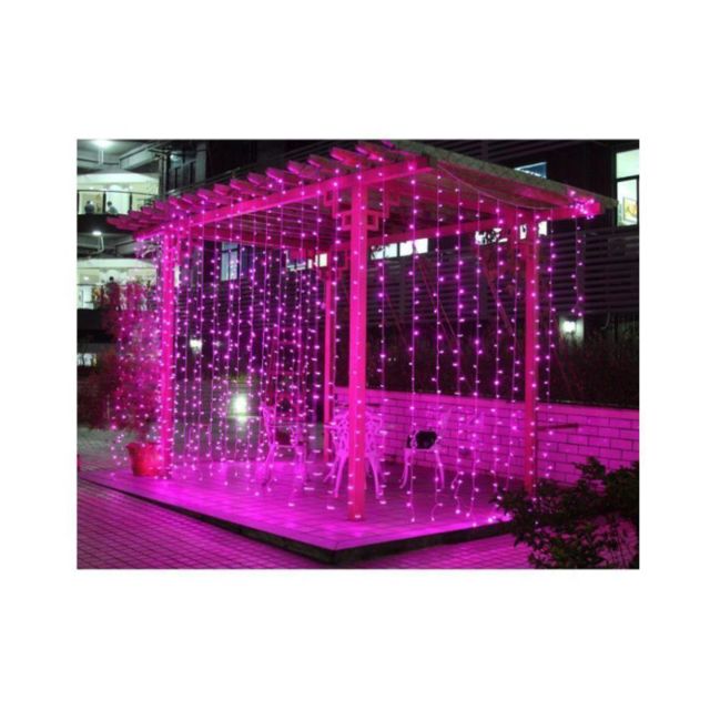 Ever Forever 10X10Ft Pink Colour Waterfall Style LED Curtain String Light with Controller