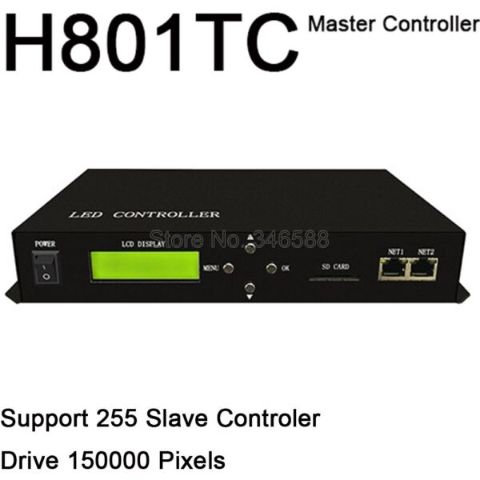 H801TC LED Master Controller Pixel LED Controller Employ Ethernet Protocol Drive 150000 Pixels 255 Slaves Support DMX Console