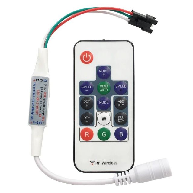 LED Controller with Radio Remote Control LED2017-RF-DIY (RGB, 2048 px, 5-24 V)