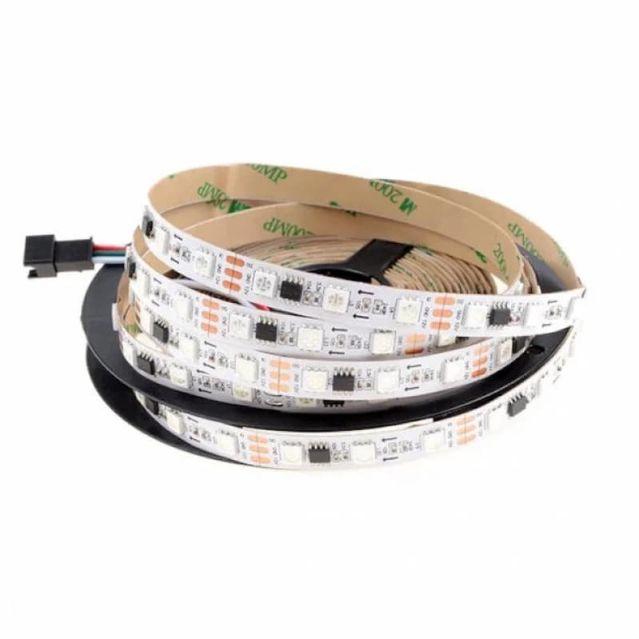 RGB LED Strip SMD5050, WS2811 (white, with controls, IP20, 12 V, 60 LEDs/m, 5 m)