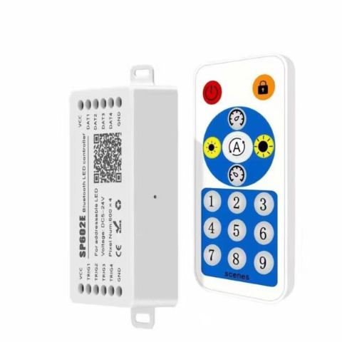 SP602E 4 CH Signal Output WS2812B Music Controller Built In Mic WS2811 WS2815 LED Light Strip Bluetooth App IOS Android DC5V-24V