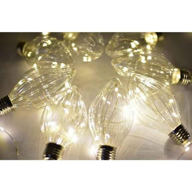 Tucasa 3m 8 Bulbs Yellow LED Copper Wire Conical Bulb Shape Decorative String Light, DW-436