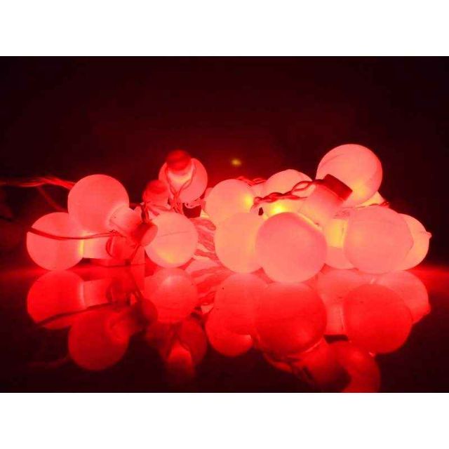Tucasa Florocent Red LED Ball String Light, DW-339