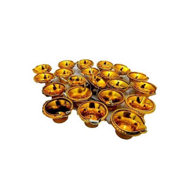 VRCT 20 Pieces Brown Diya LED Fairy String Series Lights (Pack of 3)