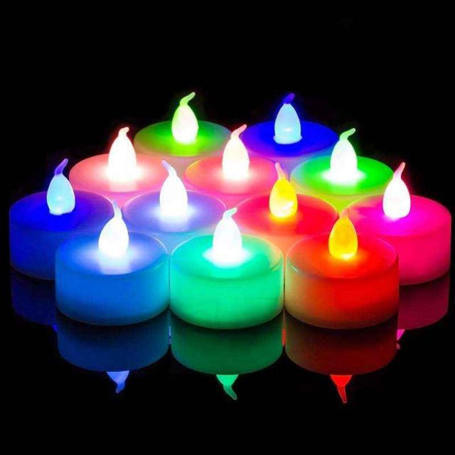 VRCT 4 Pieces Battery Operated Multi Color Flickering LED Candles (Pack of 4)